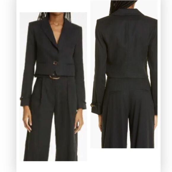 Veronica Beard Jackets & Blazers - Veronica Beard Girard Linen Blend Crop Jacket in Black size 6 NWT $598